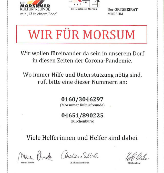 Gemeinsame Hilfsaktion in Zeiten von Corona